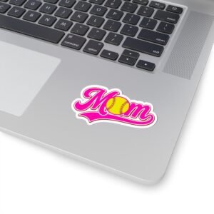 softball mom pink & yellow sticker