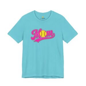 softball mom t shirt pink retro script mom with softball graphic