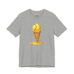 melting softball t‑shirt — dripping softball ice cream graphic tee