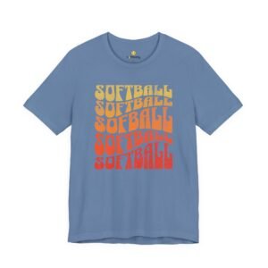 softball retro stack t‑shirt — vintage sunset gradient softball graphic tee