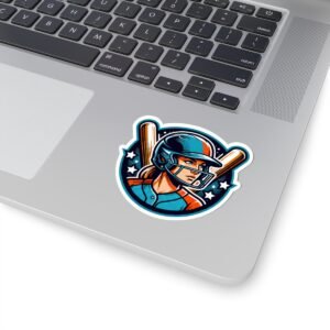 softball player sticker — female batter kiss cut vinyl decal