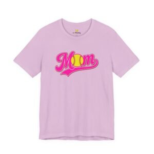 softball mom t shirt pink retro script mom with softball graphic