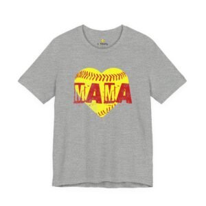 softball heart 'mama' tee — softball mom / mother shirt