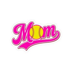 softball mom pink & yellow sticker