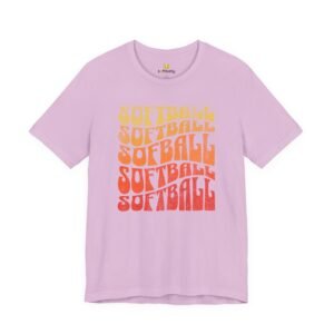 softball retro stack t‑shirt — vintage sunset gradient softball graphic tee