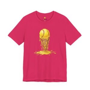 melting softball t‑shirt — dripping softball ice cream graphic tee