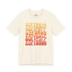 softball retro stack t‑shirt — vintage sunset gradient softball graphic tee