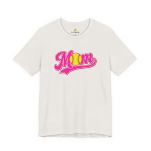 softball mom t shirt pink retro script mom with softball graphic