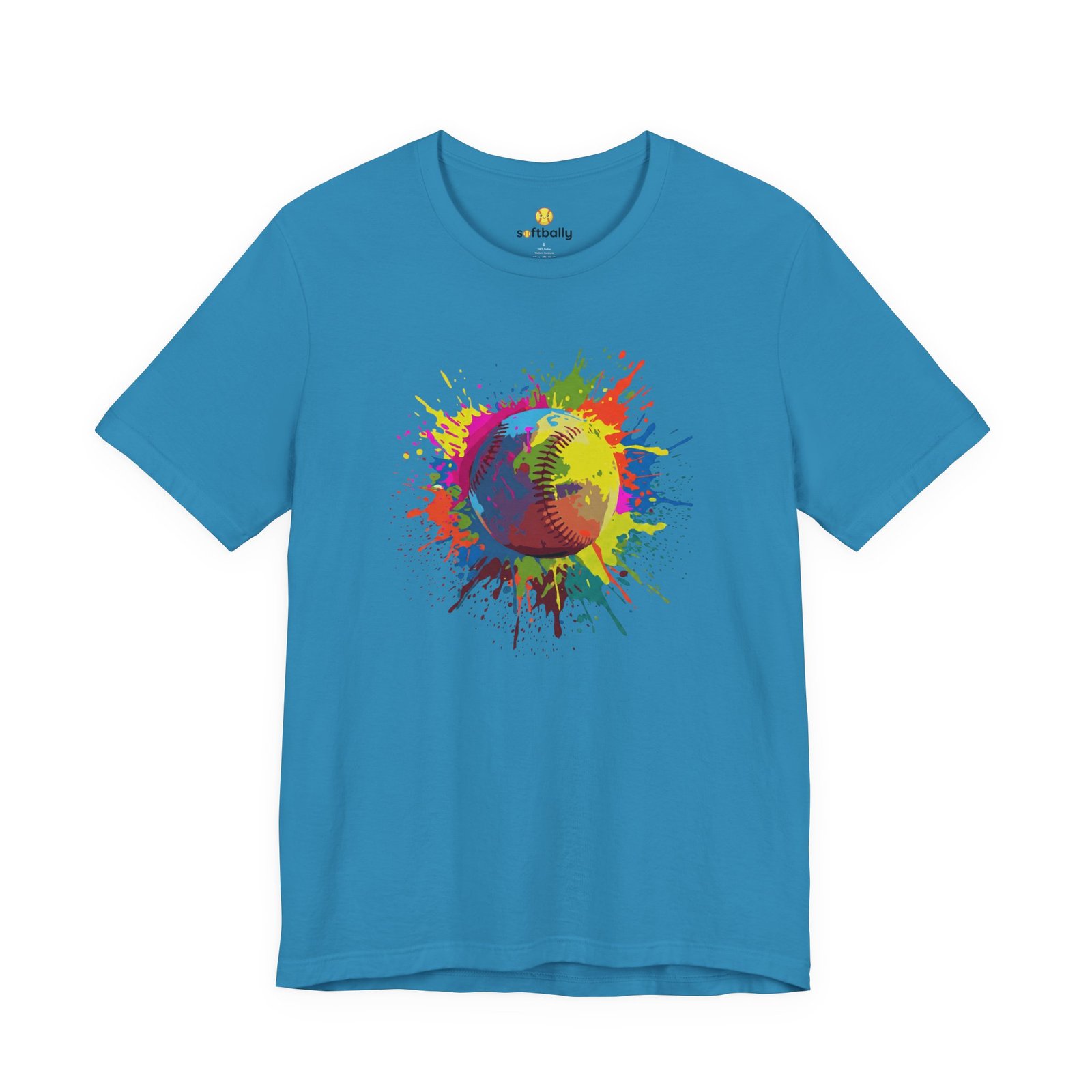 color splash softball tee — vibrant crewneck softball graphic shirt color splash softball tee — vibrant crewneck softball graphic shirt