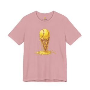 melting softball t‑shirt — dripping softball ice cream graphic tee