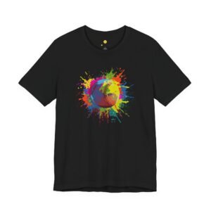 color splash softball tee — vibrant crewneck softball graphic shirt