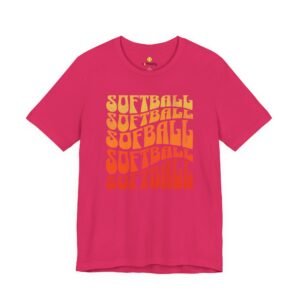 softball retro stack t‑shirt — vintage sunset gradient softball graphic tee