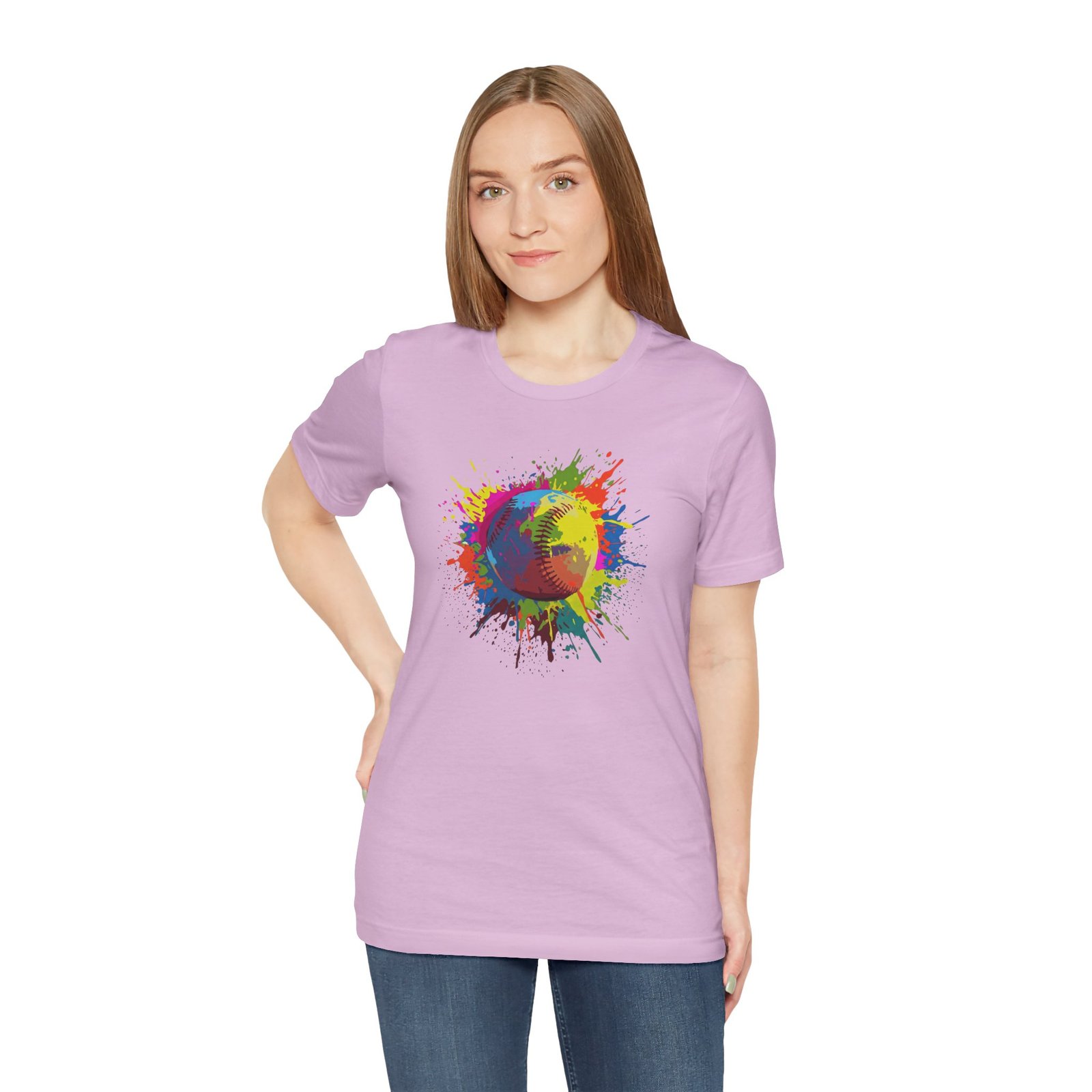 color splash softball tee — vibrant crewneck softball graphic shirt color splash softball tee — vibrant crewneck softball graphic shirt