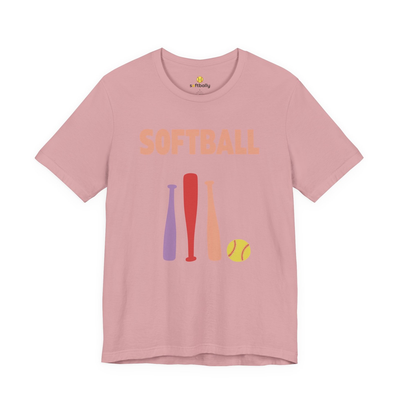 softball gear — simple modern style t shirt in pinks and light colors softball gear — simple modern style t shirt in pinks and light colors