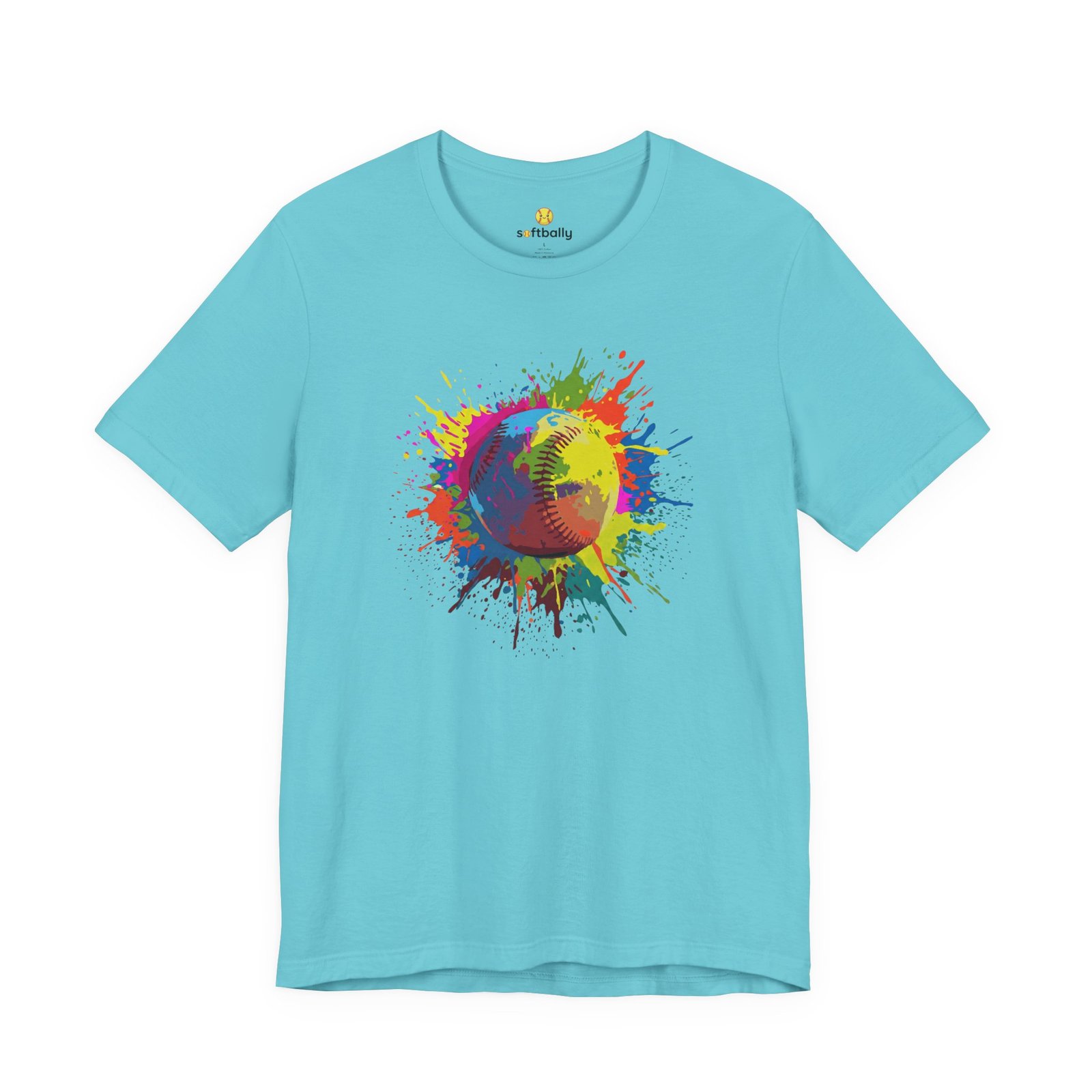 color splash softball tee — vibrant crewneck softball graphic shirt color splash softball tee — vibrant crewneck softball graphic shirt