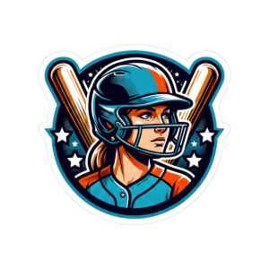 softball player sticker — female batter kiss cut vinyl decal
