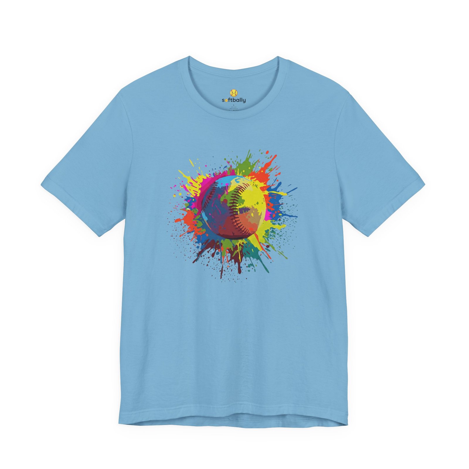 color splash softball tee — vibrant crewneck softball graphic shirt color splash softball tee — vibrant crewneck softball graphic shirt