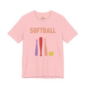 softball gear — simple modern style t shirt in pinks and light colors