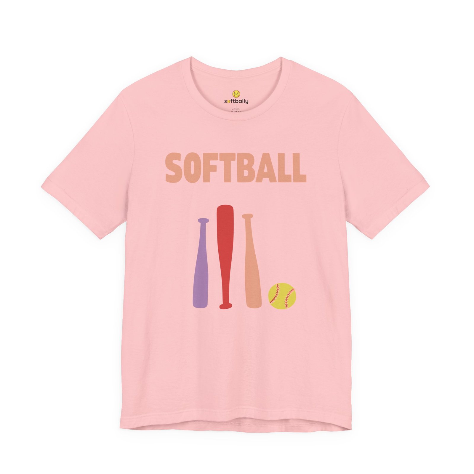 softball gear — simple modern style t shirt in pinks and light colors softball gear — simple modern style t shirt in pinks and light colors