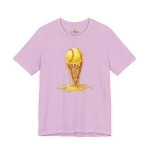 melting softball t‑shirt — dripping softball ice cream graphic tee