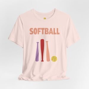 softball gear — simple modern style t shirt in pinks and light colors