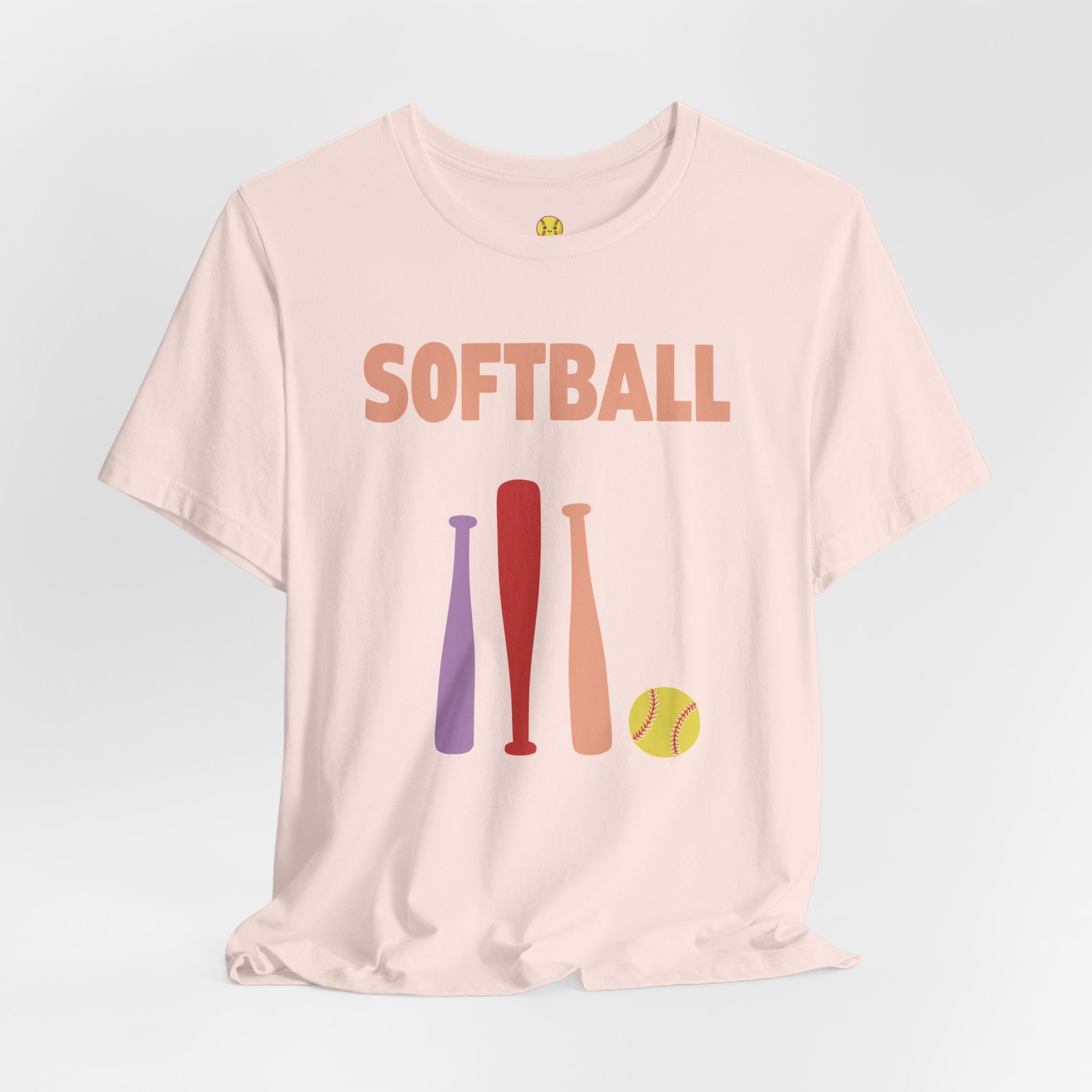 softball gear — simple modern style t shirt in pinks and light colors softball gear — simple modern style t shirt in pinks and light colors