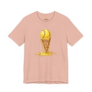 melting softball t‑shirt — dripping softball ice cream graphic tee