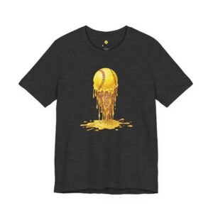 melting softball t‑shirt — dripping softball ice cream graphic tee