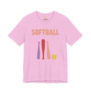 softball gear — simple modern style t shirt in pinks and light colors