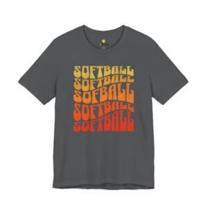 softball retro stack t‑shirt — vintage sunset gradient softball graphic tee