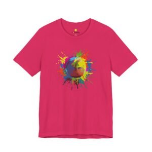 color splash softball tee — vibrant crewneck softball graphic shirt