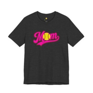 softball mom t shirt pink retro script mom with softball graphic