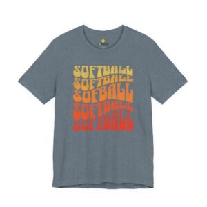 softball retro stack t‑shirt — vintage sunset gradient softball graphic tee