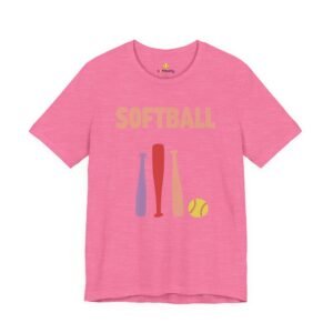 softball gear — simple modern style t shirt in pinks and light colors