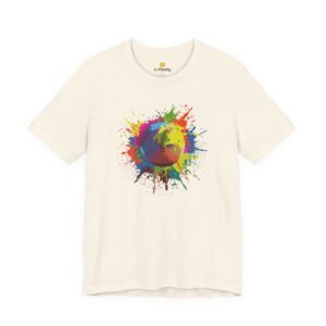 color splash softball tee — vibrant crewneck softball graphic shirt
