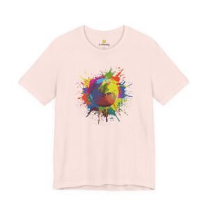 color splash softball tee — vibrant crewneck softball graphic shirt
