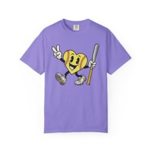 softball heart figure t‑shirt – cute retro softball love design on comfort colors tee
