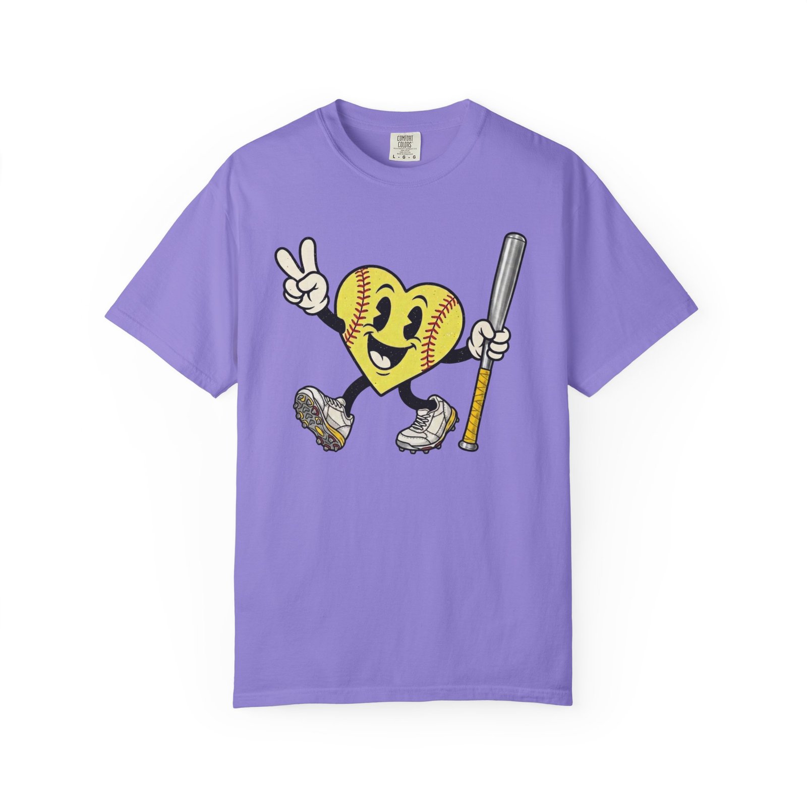 softball heart figure t‑shirt – cute retro softball love design on comfort colors tee