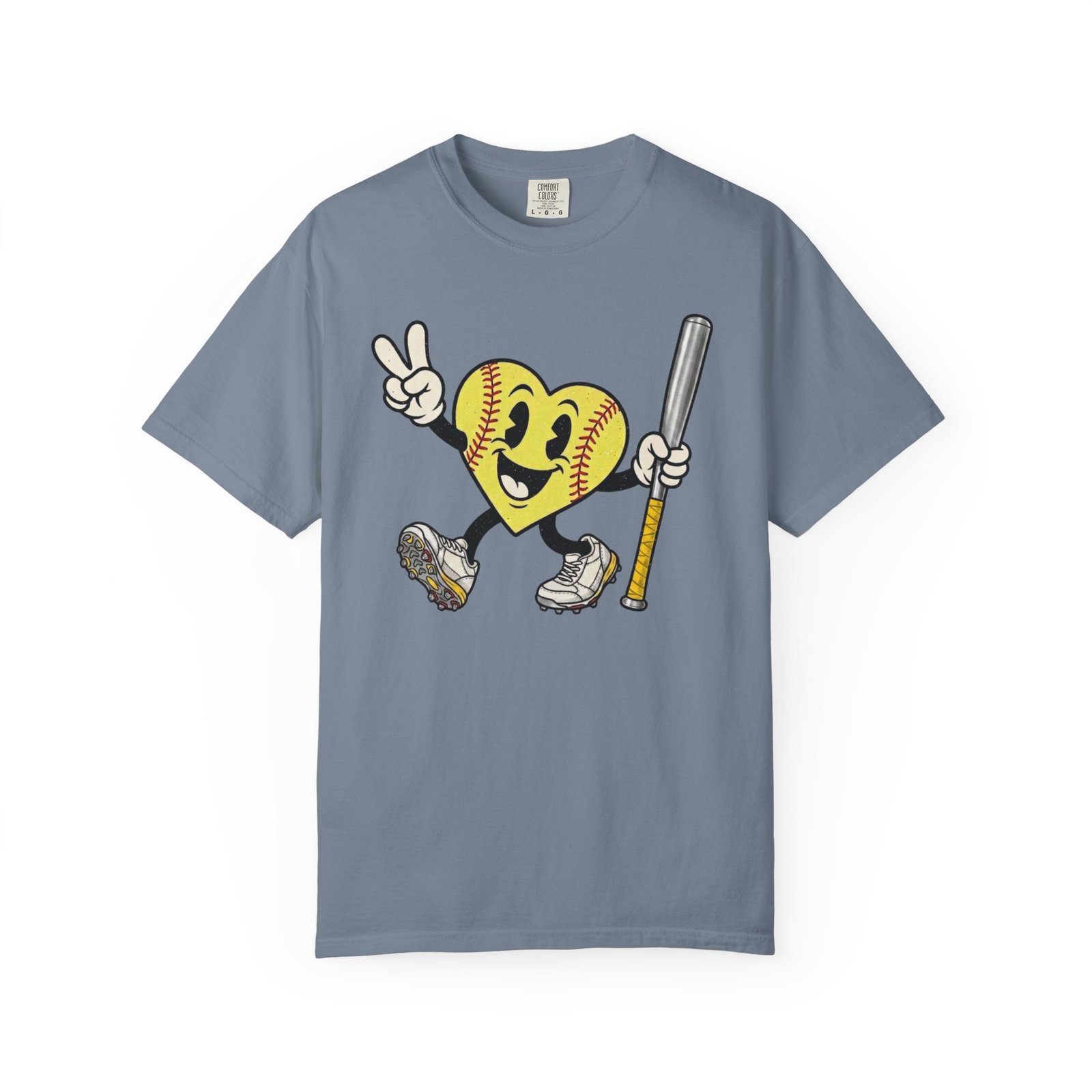 softball heart figure t‑shirt – cute retro softball love design on comfort colors tee