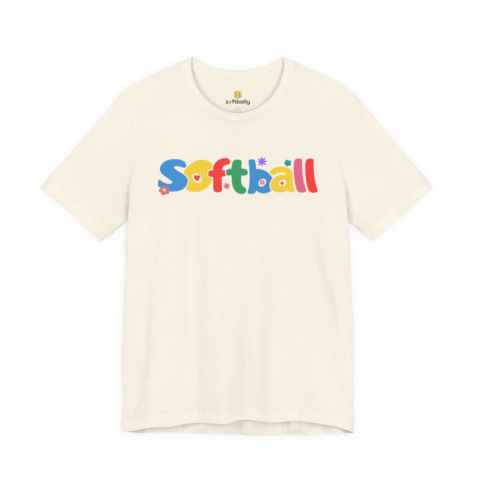 softball colorful kids tee — playful retro lettering softball shirt softball colorful kids tee — playful retro lettering softball shirt