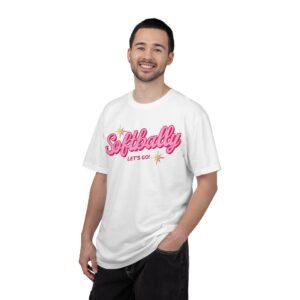 softbally “let’s go!” tee — bubble gum retro softball design on comfort colors 1717 t shirt