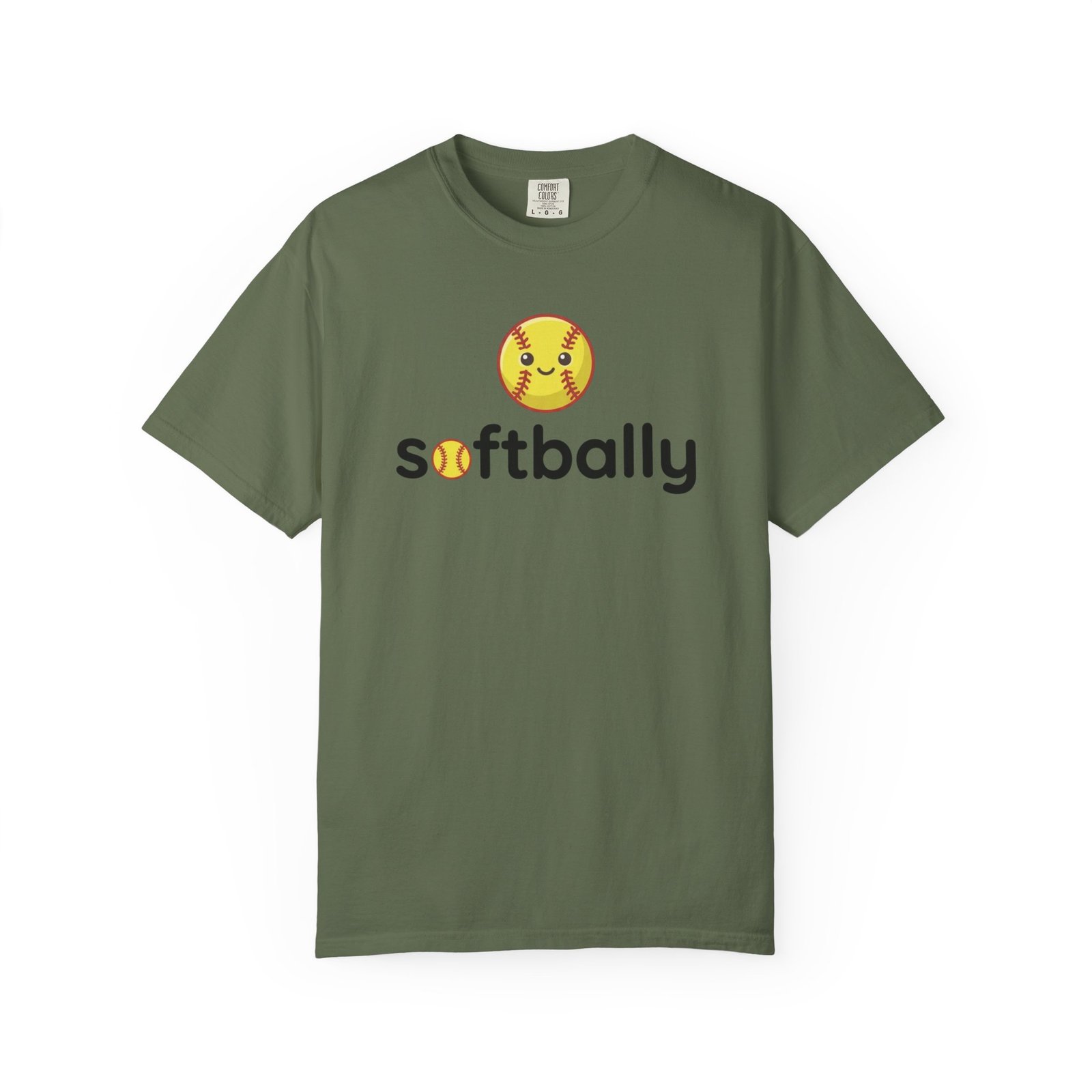 softbally logo tee — colorful softball graphic on comfort colors 1717 t shirt