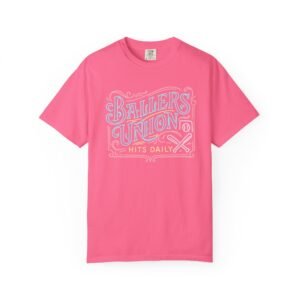 ballers union tee — 'ballers union hits daily' retro neon sign style design on comfort colors 1717 t‑shirt