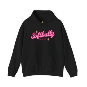 softbally “let’s go!” sweatshirt — bubble gum retro softball sweatshirt