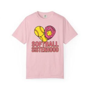 softball sisterhood tee — women’s softball graphic on comfort colors 1717 t shirt