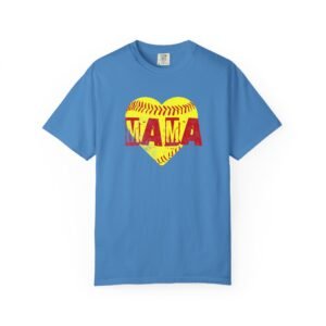 softball heart 'mama' tee — softball mom / mother shirt on comfort colors 1717 t shirt