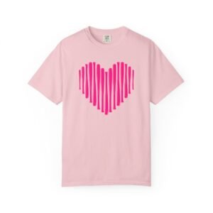 heart bats softball tee pink heart graphic t shirt on comfort colors 1717 shirt