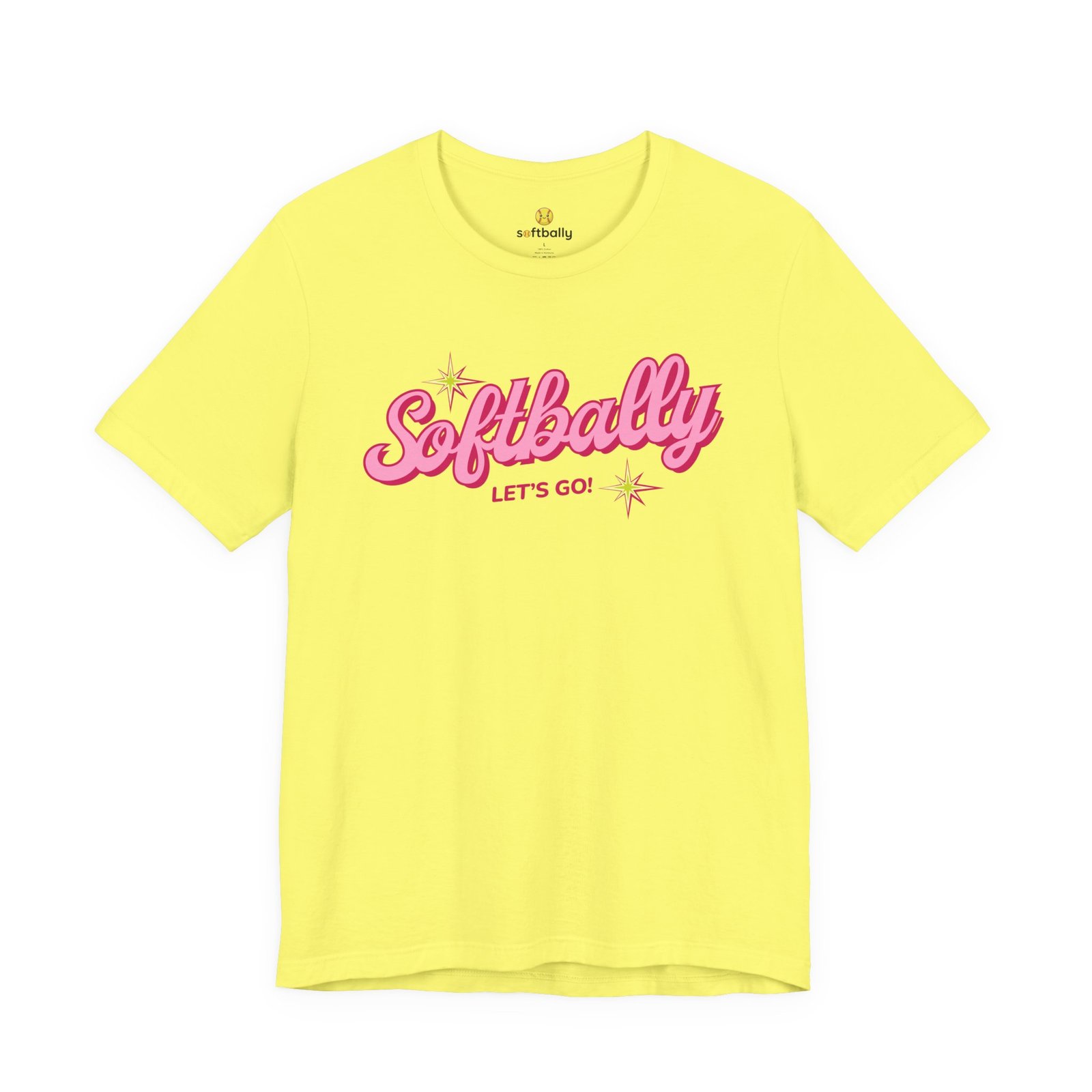 softbally “let’s go!” tee — bubble gum retro softball shirt softbally “let’s go!” tee — bubble gum retro softball shirt