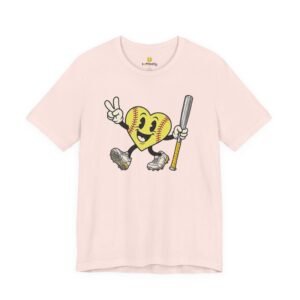 softball heart figure t‑shirt – cute retro softball love tee
