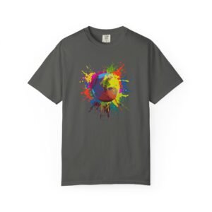 color splash softball tee — vibrant crewneck softball graphic on comfort colors 1717 shirt